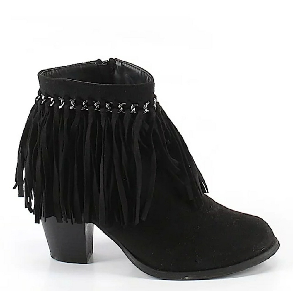 Pierre Dumas Black Suede Fringe Bootie